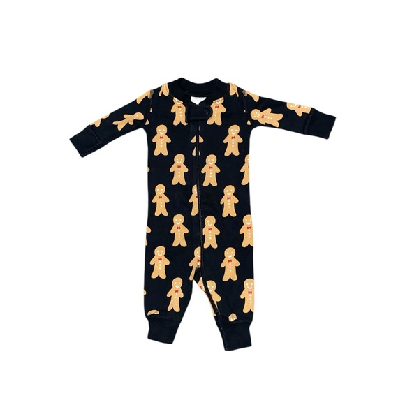 Hanna Andersson Gingerbread One Piece Pajamas Baby Size US 3-6M Longsleeve - Picture 1 of 7